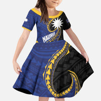 Personalised Nauru Kid Short Sleeve Dress Naoero Proud Plumeria