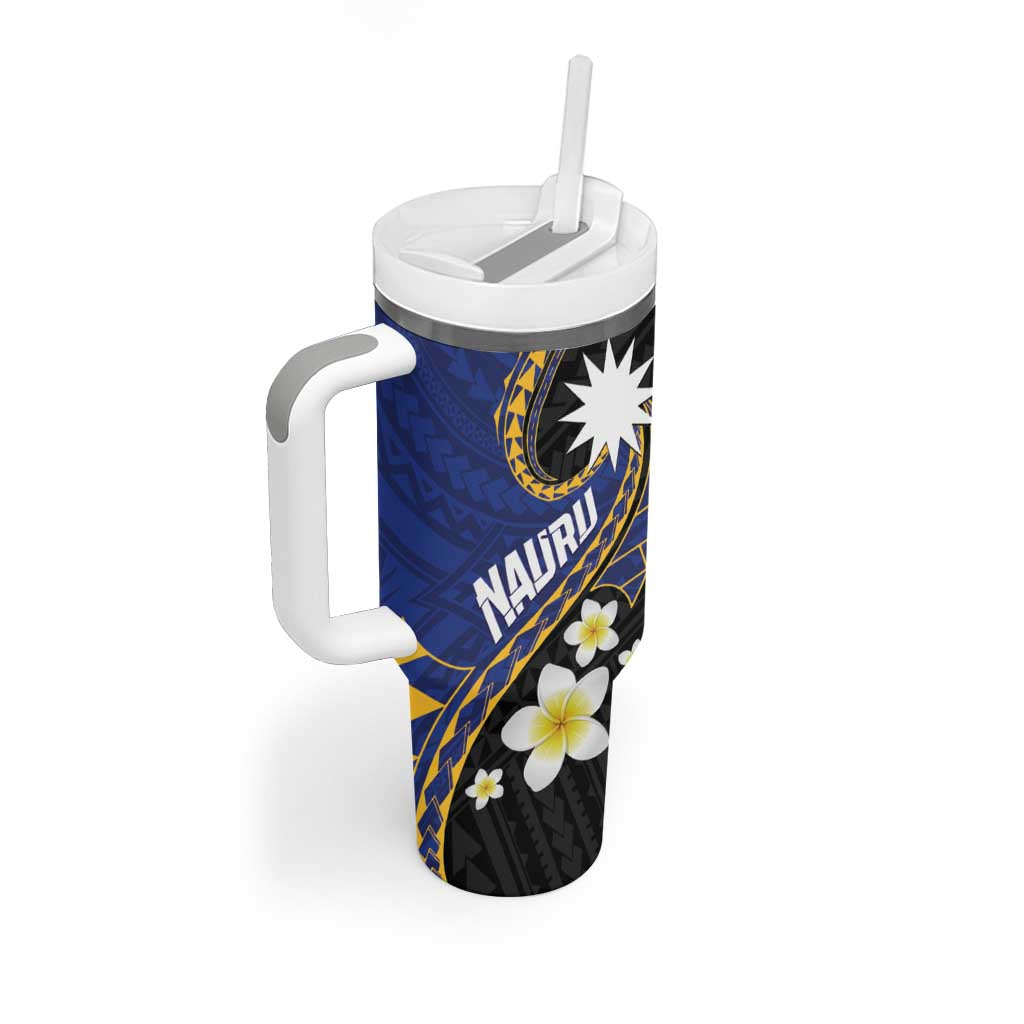 Personalised Nauru Tumbler With Handle Naoero Proud Plumeria LT01 - Polynesian Pride
