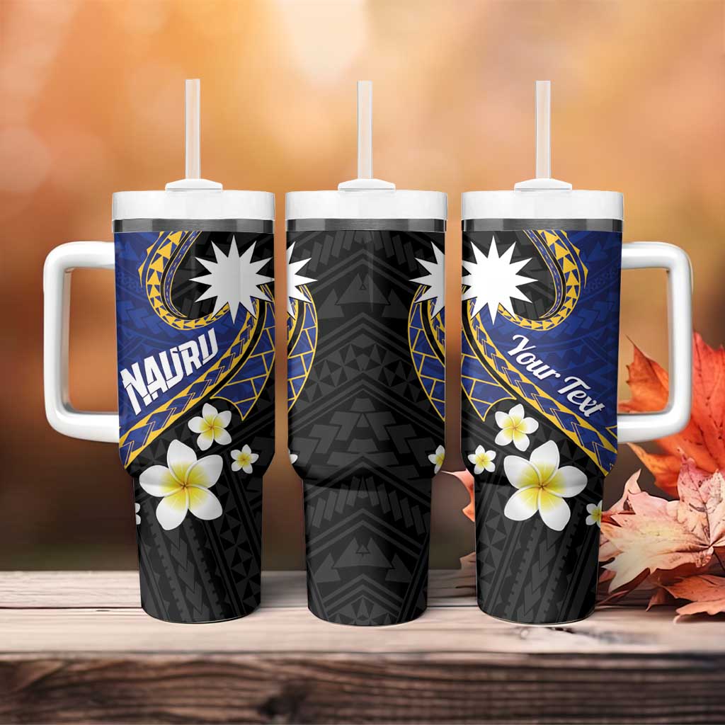Personalised Nauru Tumbler With Handle Naoero Proud Plumeria LT01 - Polynesian Pride