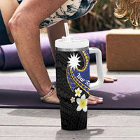 Personalised Nauru Tumbler With Handle Naoero Proud Plumeria LT01 - Polynesian Pride