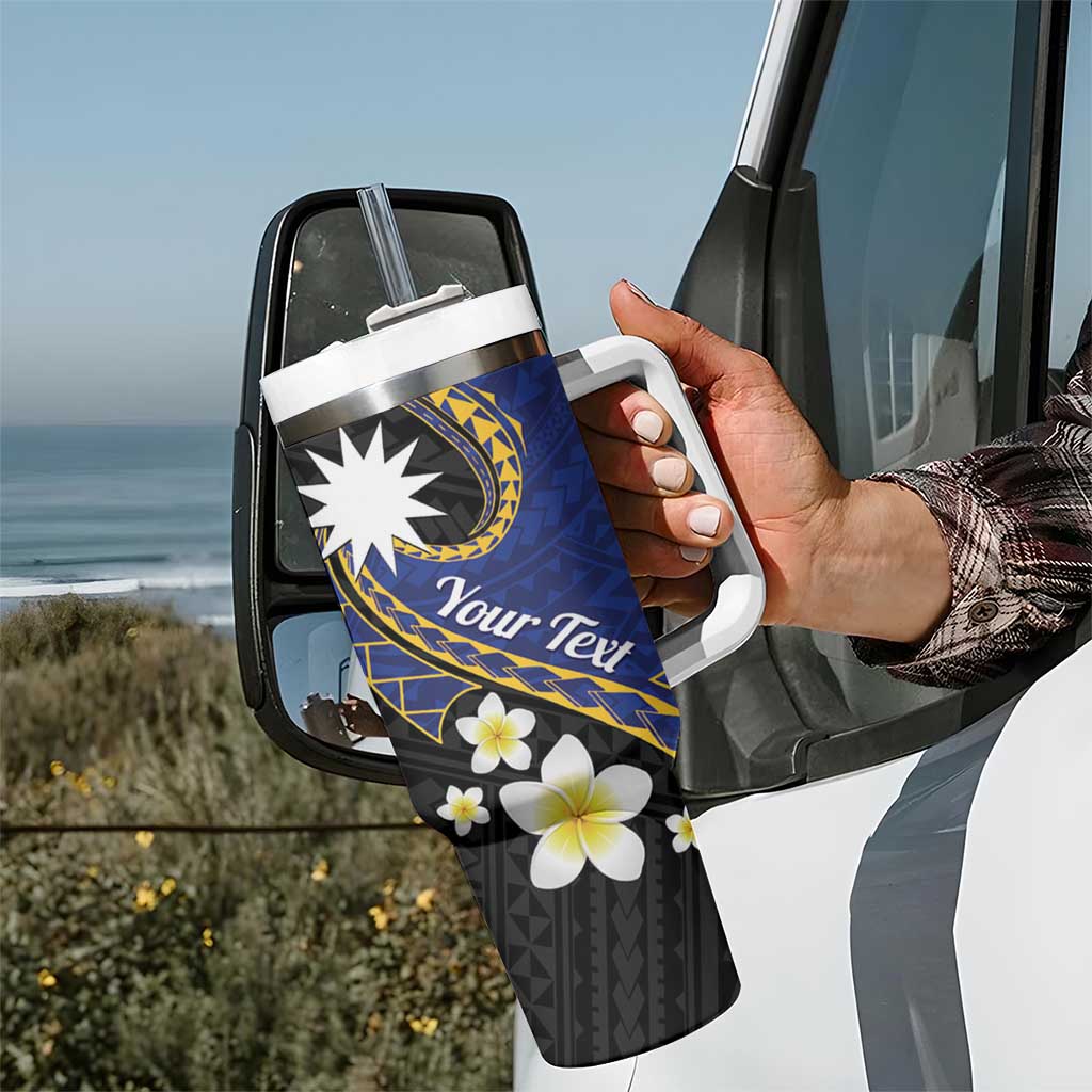 Personalised Nauru Tumbler With Handle Naoero Proud Plumeria LT01 - Polynesian Pride