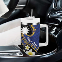 Personalised Nauru Tumbler With Handle Naoero Proud Plumeria LT01 - Polynesian Pride