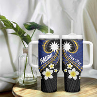 Personalised Nauru Tumbler With Handle Naoero Proud Plumeria LT01 - Polynesian Pride