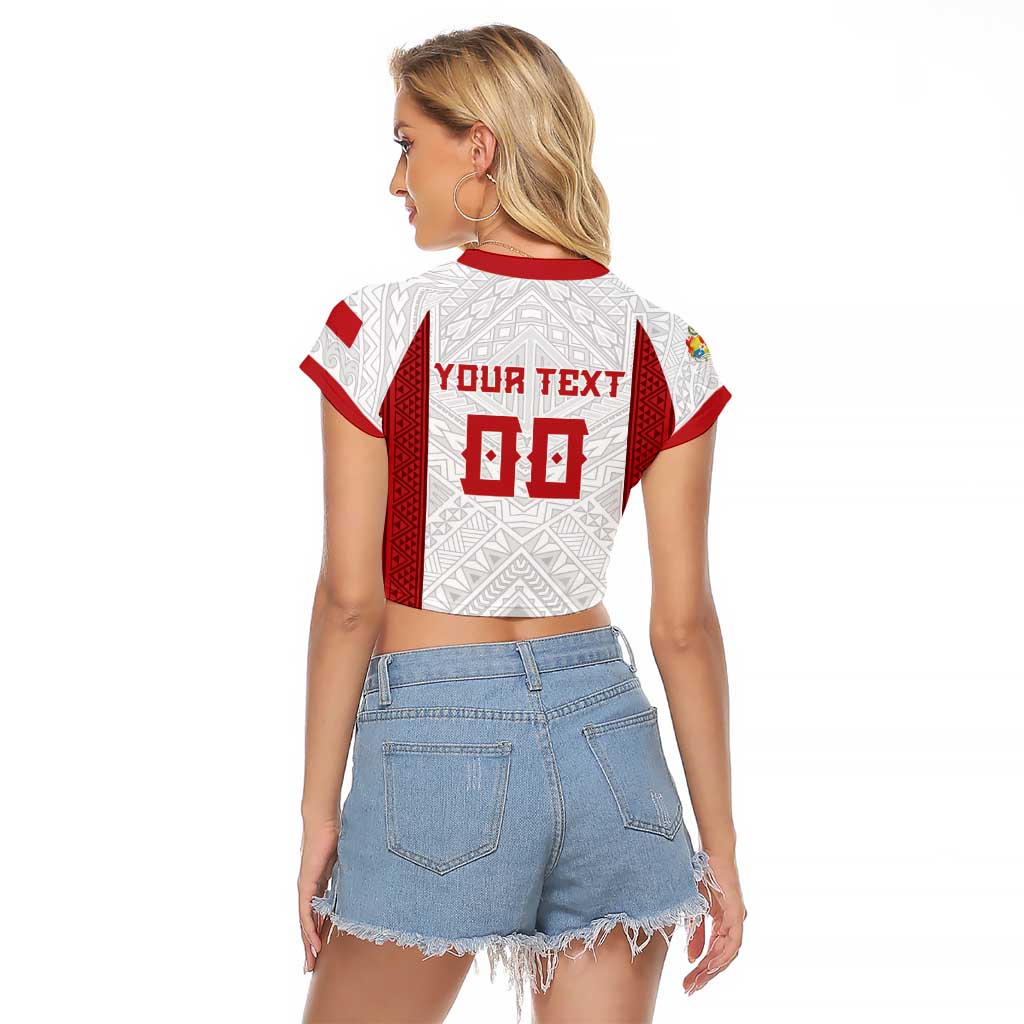 Tonga Rugby Custom Raglan Cropped T Shirt Tonga Sea Eagles Go Champions LT01 - Polynesian Pride