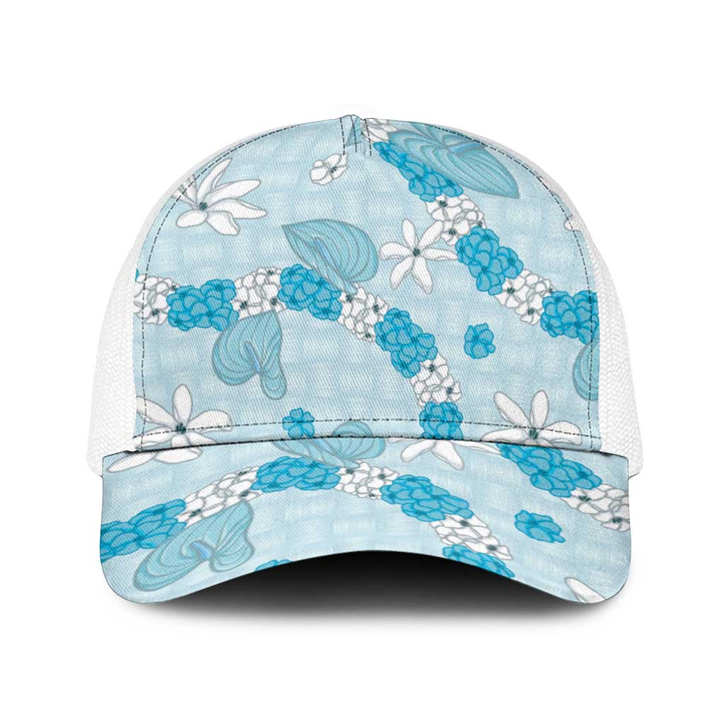 Hawaii Anthurium Tiare Pikake Lei Baseball Net Cap UliUli Lauhala Art Pattern