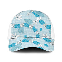 Hawaii Anthurium Tiare Pikake Lei Baseball Net Cap UliUli Lauhala Art Pattern