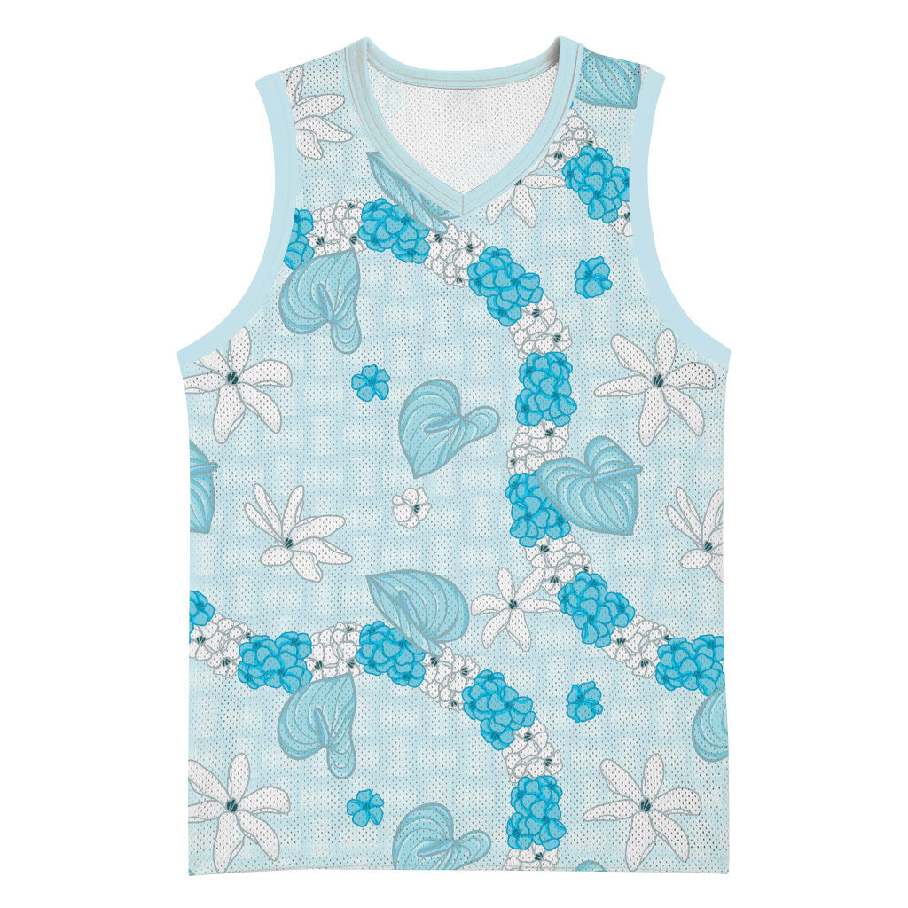 Hawaii Anthurium Tiare Pikake Lei Basketball Jersey UliUli Lauhala Art Pattern
