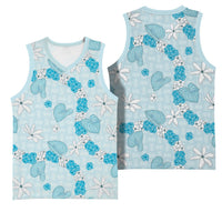 Hawaii Anthurium Tiare Pikake Lei Basketball Jersey UliUli Lauhala Art Pattern