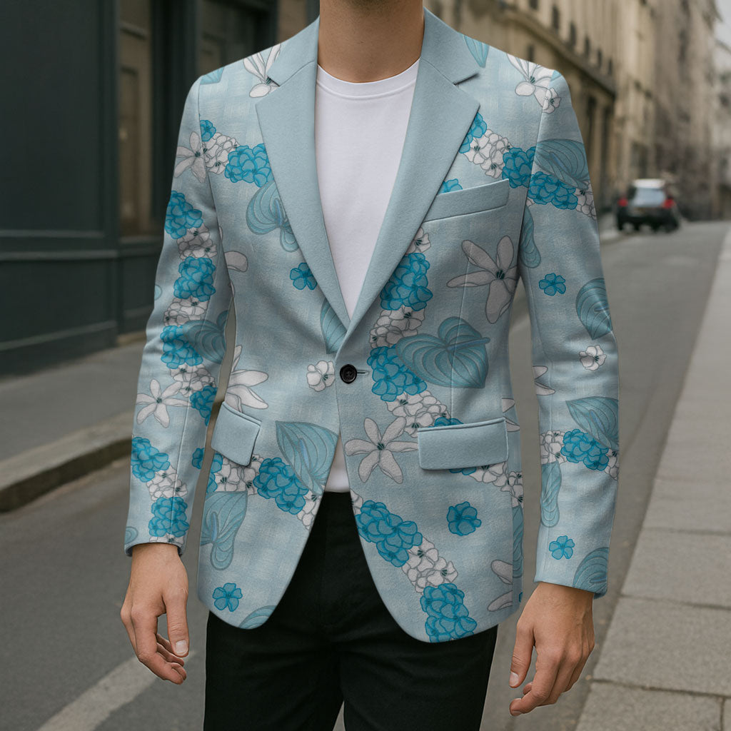 Hawaii Anthurium Tiare Pikake Lei Blazer UliUli Lauhala Art Pattern