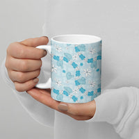 Hawaii Anthurium Tiare Pikake Lei Ceramic Mug UliUli Lauhala Art Pattern