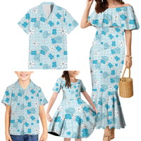 Hawaii Anthurium Tiare Pikake Lei Family Matching Mermaid Dress and Hawaiian Shirt UliUli Lauhala Art Pattern LT01 - Polynesian Pride