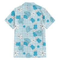 Hawaii Anthurium Tiare Pikake Lei Family Matching Off Shoulder Maxi Dress and Hawaiian Shirt UliUli Lauhala Art Pattern LT01 - Polynesian Pride