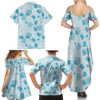 Hawaii Anthurium Tiare Pikake Lei Family Matching Summer Maxi Dress and Hawaiian Shirt UliUli Lauhala Art Pattern LT01 - Polynesian Pride