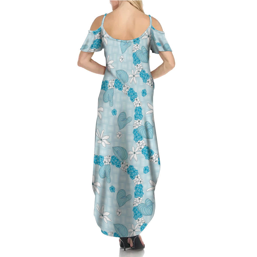 Hawaii Anthurium Tiare Pikake Lei Family Matching Summer Maxi Dress and Hawaiian Shirt UliUli Lauhala Art Pattern LT01 - Polynesian Pride