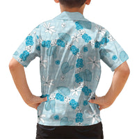 Hawaii Anthurium Tiare Pikake Lei Kid Hawaiian Shirt UliUli Lauhala Art Pattern