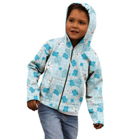 Hawaii Anthurium Tiare Pikake Lei Kid Hoodie UliUli Lauhala Art Pattern