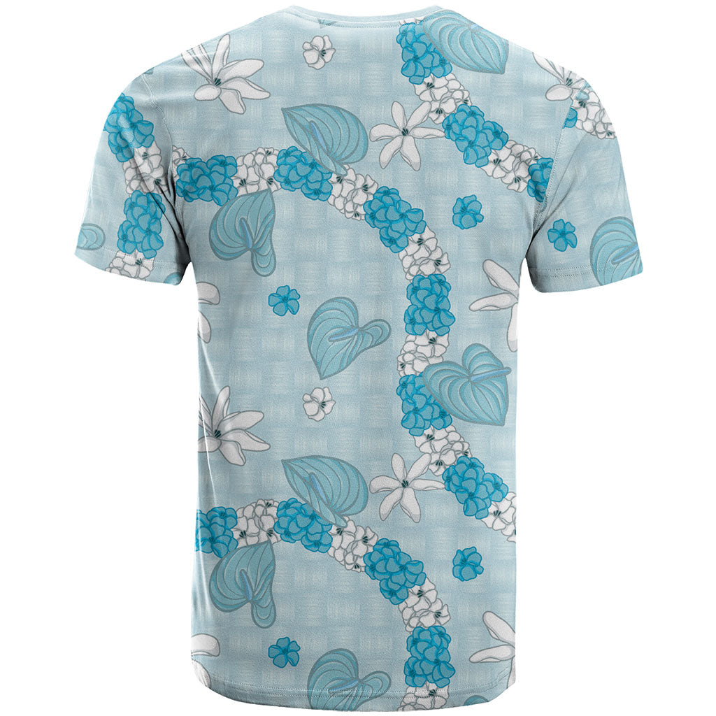 Hawaii Anthurium Tiare Pikake Lei T Shirt UliUli Lauhala Art Pattern