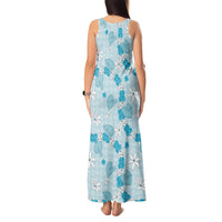 Hawaii Anthurium Tiare Pikake Lei Tank Maxi Dress UliUli Lauhala Art Pattern