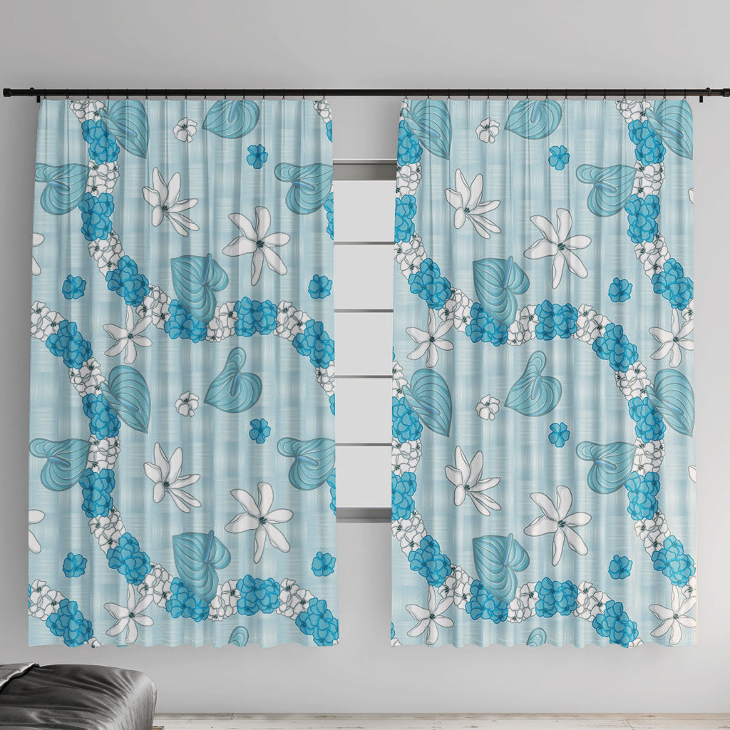 Hawaii Anthurium Tiare Pikake Lei Window Curtain UliUli Lauhala Art Pattern