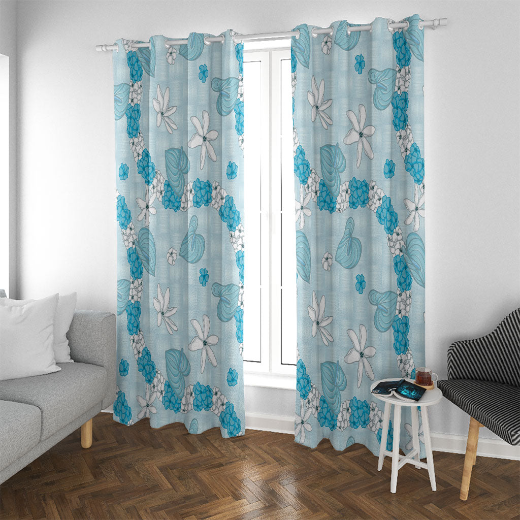 Hawaii Anthurium Tiare Pikake Lei Window Curtain UliUli Lauhala Art Pattern
