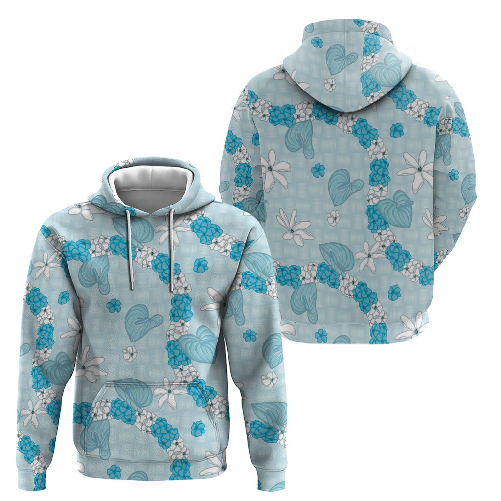 Hawaii Anthurium Tiare Pikake Lei Zip Hoodie UliUli Lauhala Art Pattern