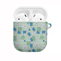 Hawaii Anthurium Tiare Pikake Lei AirPods Case Omaomao Lauhala Art Pattern LT01 Green - Polynesian Pride