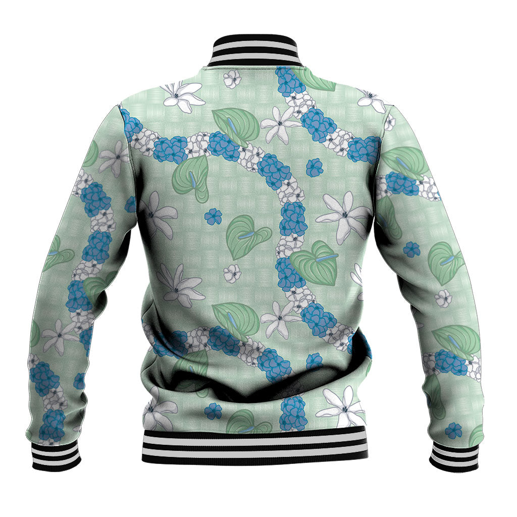 Hawaii Anthurium Tiare Pikake Lei Baseball Jacket Omaomao Lauhala Art Pattern