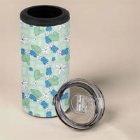 Hawaii Anthurium Tiare Pikake Lei 4 in 1 Can Cooler Tumbler Omaomao Lauhala Art Pattern