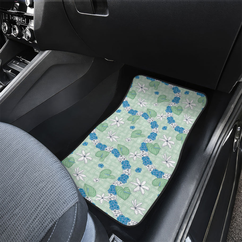 Hawaii Anthurium Tiare Pikake Lei Car Mats Omaomao Lauhala Art Pattern