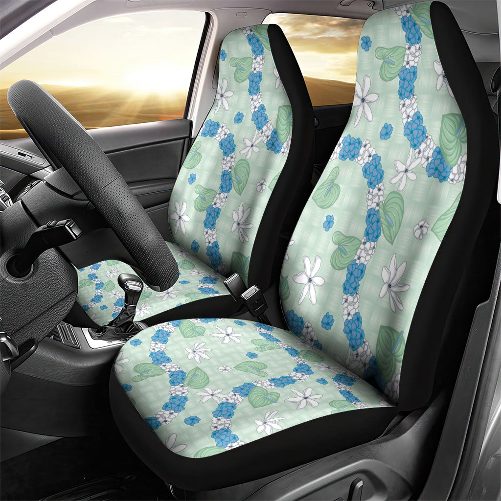 Hawaii Anthurium Tiare Pikake Lei Car Seat Cover Omaomao Lauhala Art Pattern LT01 - Polynesian Pride
