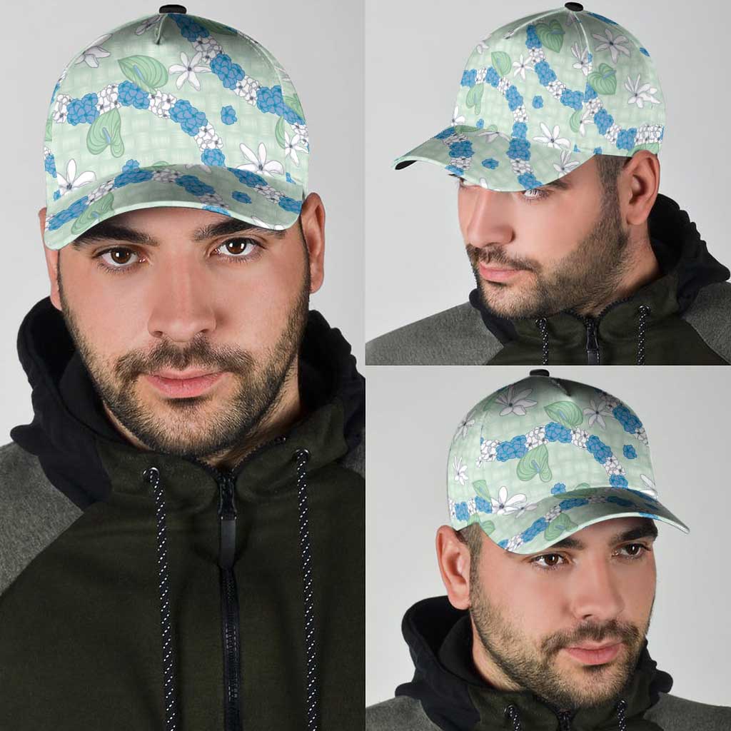 Hawaii Anthurium Tiare Pikake Lei Classic Cap Omaomao Lauhala Art Pattern