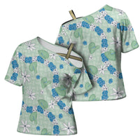 Hawaii Anthurium Tiare Pikake Lei Cross Shoulder Shirt Omaomao Lauhala Art Pattern