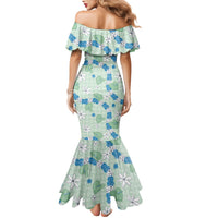 Hawaii Anthurium Tiare Pikake Lei Family Matching Mermaid Dress and Hawaiian Shirt Omaomao Lauhala Art Pattern LT01 - Polynesian Pride