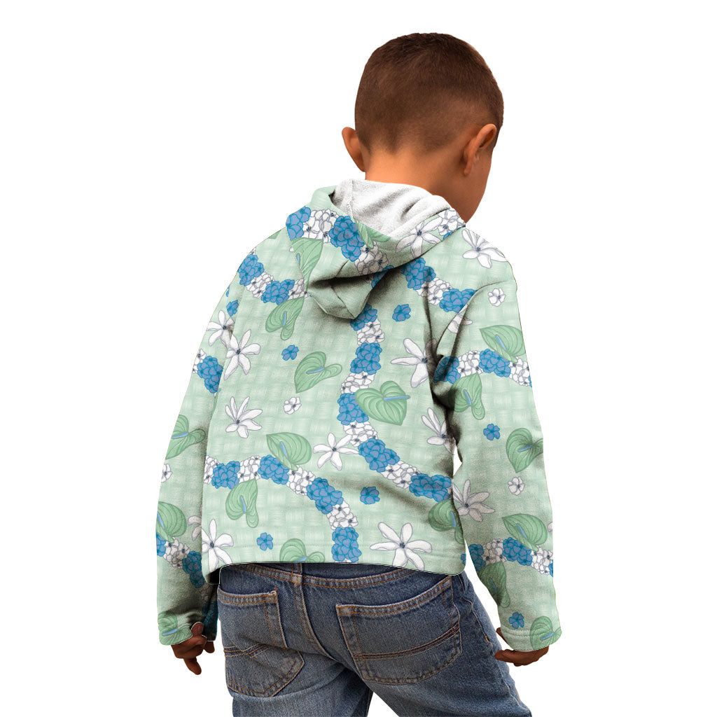 Hawaii Anthurium Tiare Pikake Lei Kid Hoodie Omaomao Lauhala Art Pattern LT01 - Polynesian Pride