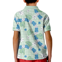 Hawaii Anthurium Tiare Pikake Lei Kid Polo Shirt Omaomao Lauhala Art Pattern