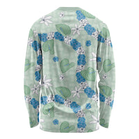 Hawaii Anthurium Tiare Pikake Lei Long Sleeve Shirt Omaomao Lauhala Art Pattern