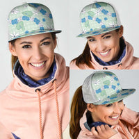 Hawaii Anthurium Tiare Pikake Lei Mesh Trucker Cap Omaomao Lauhala Art Pattern
