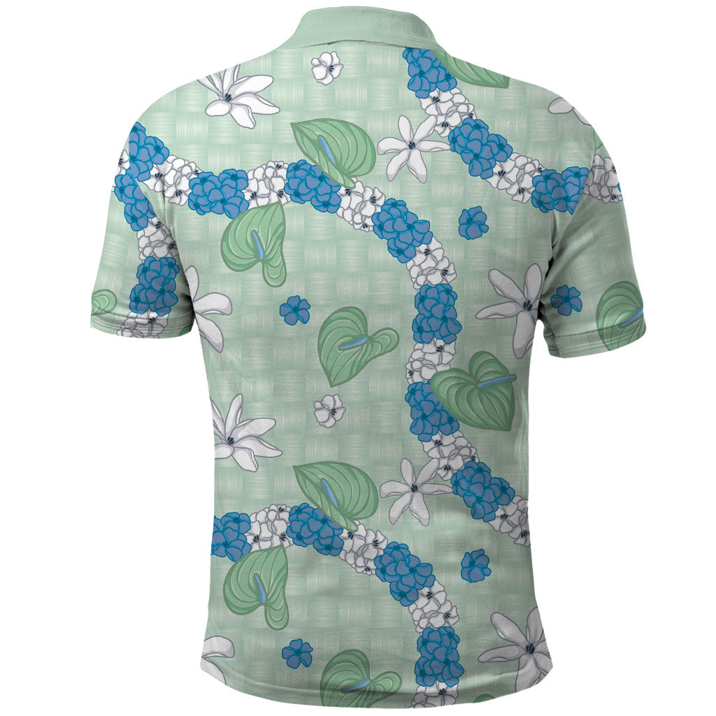 Hawaii Anthurium Tiare Pikake Lei Polo Shirt Omaomao Lauhala Art Pattern