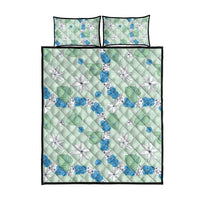 Hawaii Anthurium Tiare Pikake Lei Quilt Bed Set Omaomao Lauhala Art Pattern