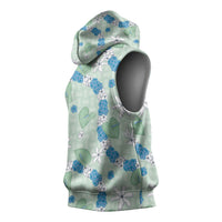 Hawaii Anthurium Tiare Pikake Lei Sleeveless Hoodie Omaomao Lauhala Art Pattern