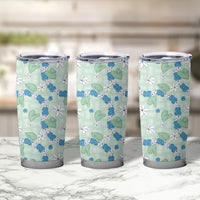 Hawaii Anthurium Tiare Pikake Lei Tumbler Cup Omaomao Lauhala Art Pattern