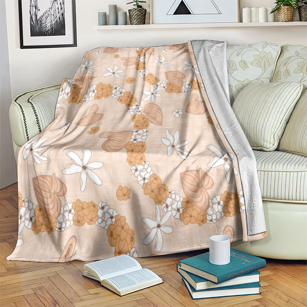 Hawaii Anthurium Tiare Pikake Lei Blanket Alani Lauhala Art Pattern