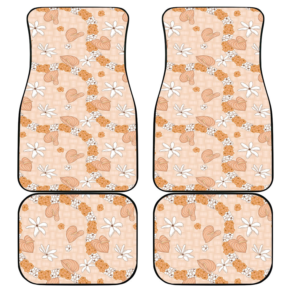 Hawaii Anthurium Tiare Pikake Lei Car Mats Alani Lauhala Art Pattern LT01 - Polynesian Pride