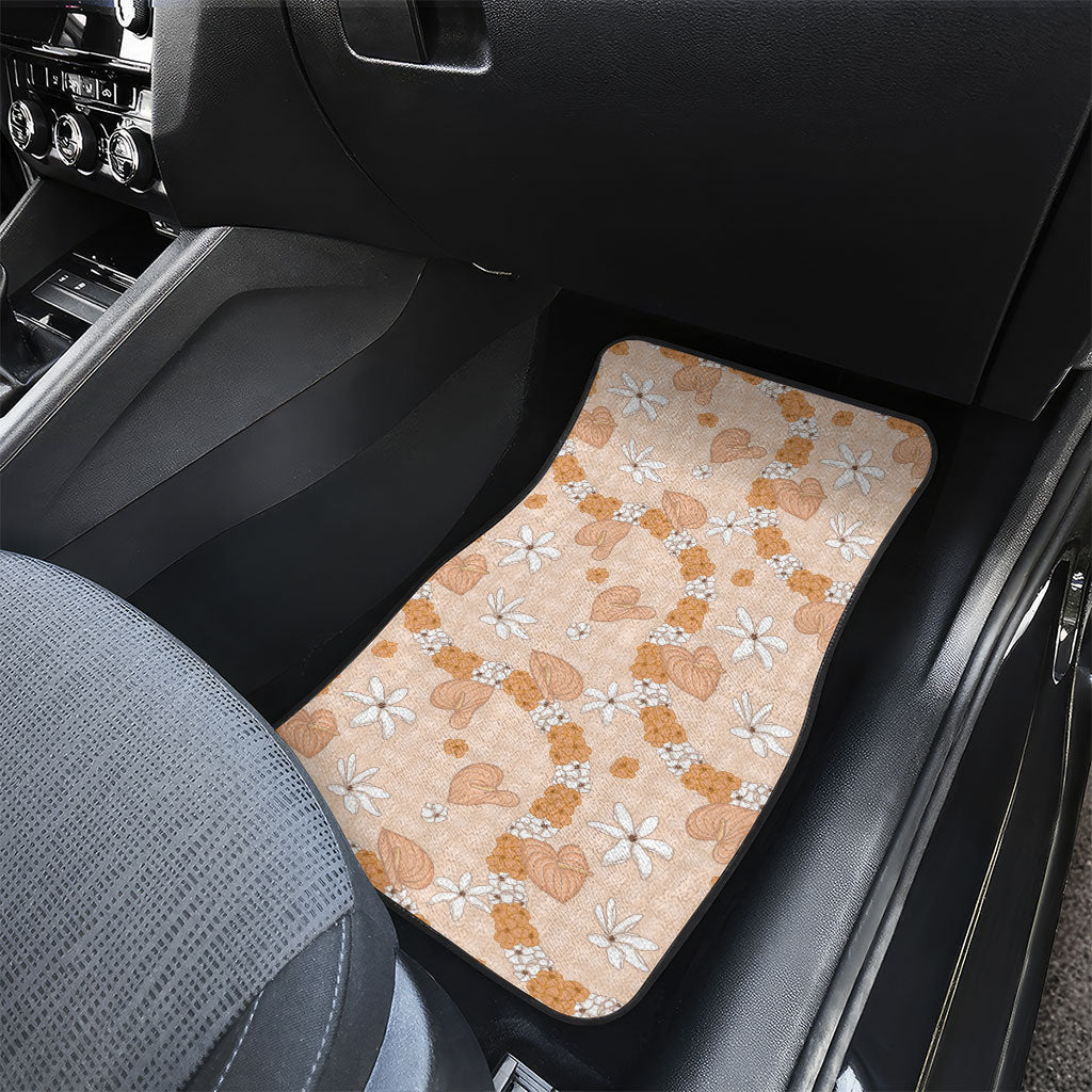 Hawaii Anthurium Tiare Pikake Lei Car Mats Alani Lauhala Art Pattern LT01 - Polynesian Pride