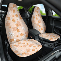 Hawaii Anthurium Tiare Pikake Lei Car Seat Cover Alani Lauhala Art Pattern LT01 One Size Orange - Polynesian Pride