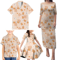 Hawaii Anthurium Tiare Pikake Lei Family Matching Puletasi and Hawaiian Shirt Alani Lauhala Art Pattern LT01 - Polynesian Pride