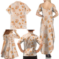 Hawaii Anthurium Tiare Pikake Lei Family Matching Summer Maxi Dress and Hawaiian Shirt Alani Lauhala Art Pattern LT01 - Polynesian Pride