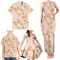 Hawaii Anthurium Tiare Pikake Lei Family Matching Tank Maxi Dress and Hawaiian Shirt Alani Lauhala Art Pattern LT01 - Polynesian Pride