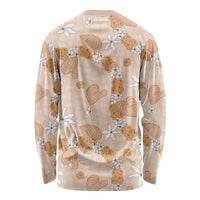 Hawaii Anthurium Tiare Pikake Lei Long Sleeve Shirt Alani Lauhala Art Pattern
