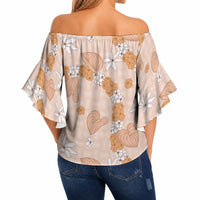 Hawaii Anthurium Tiare Pikake Lei Off Shoulder Wrap Waist Top Alani Lauhala Art Pattern LT01 - Polynesian Pride